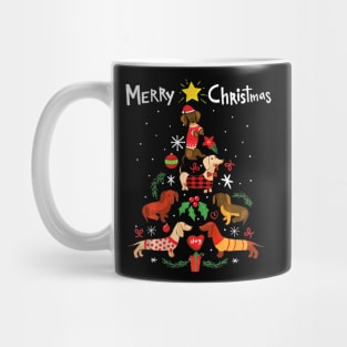 Funny Dachshund Christmas Tree Shirt Ornament Decor Gift Mug
